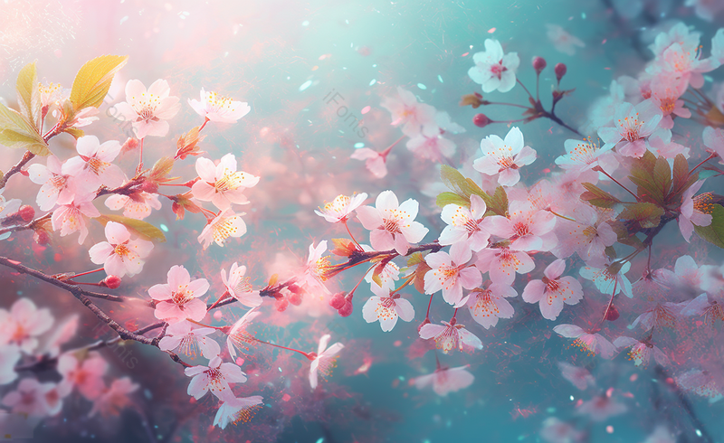 粉蓝色渐变梅花手绘母亲节唯美落花插画背景卡通母亲节高清插画,插画/手绘图,插画/手绘图库,插画/手绘图下载,插画/手绘